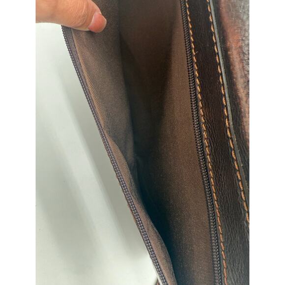 Firenze Italian Full Leather Laptop Executive Briefcase Crossbody Handle Luxury - Picture 4 of 8